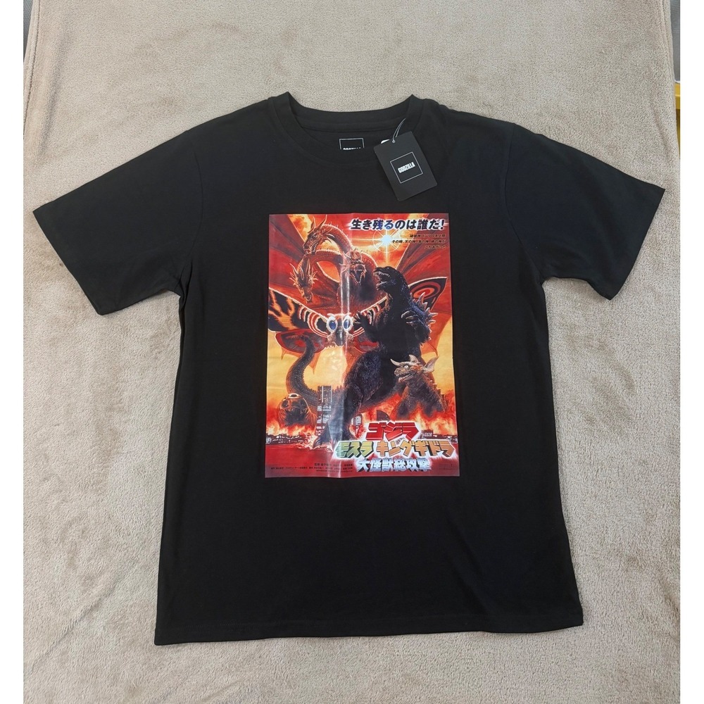 Godzilla Mothra King Ghidorah Giant Monsters Attack T-Shirt Mens M Black NEW 2